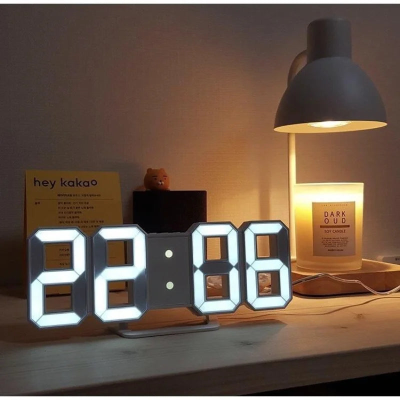 3D LED Digital Alarm Clock Wall Clock