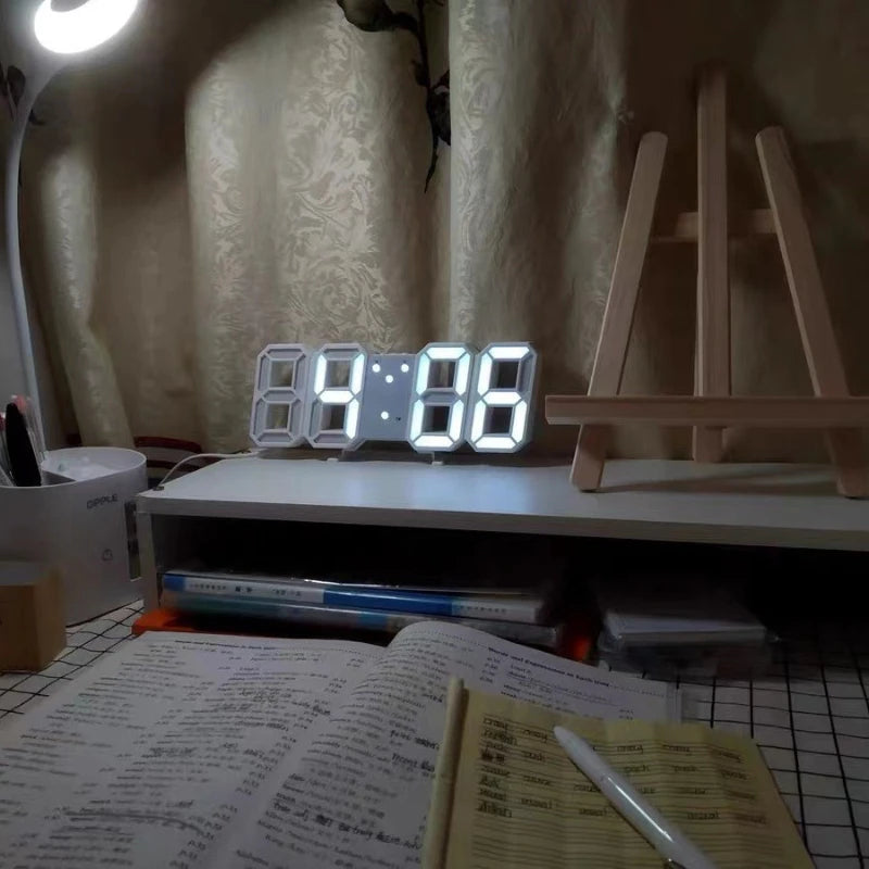 3D LED Digital Alarm Clock Wall Clock