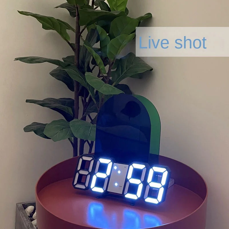 3D LED Digital Alarm Clock Wall Clock