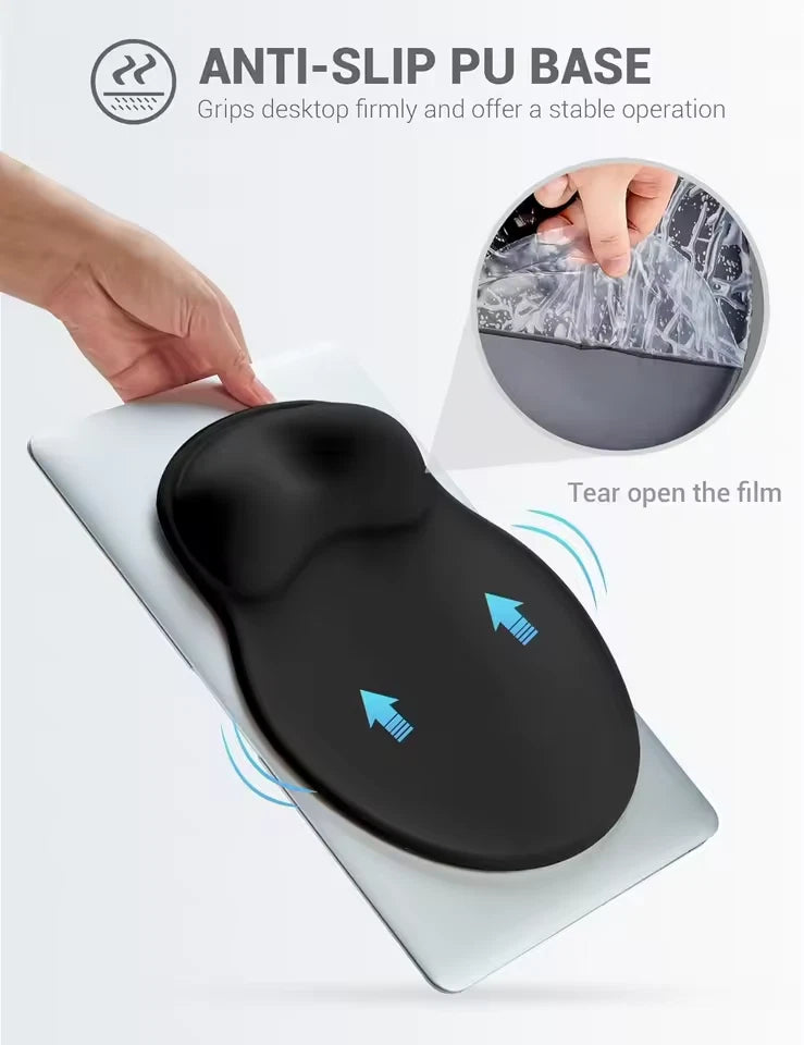 PC Mouse pad Ergonomic Comfortable Mat With Wrist Rest Support Non Slip