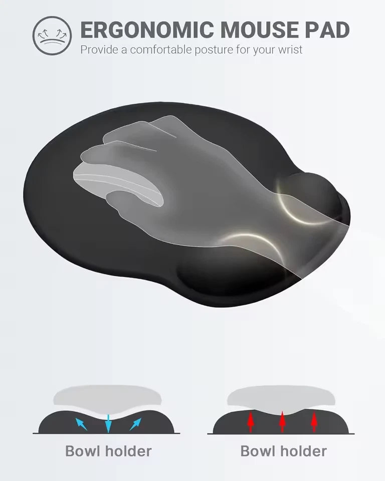 PC Mouse pad Ergonomic Comfortable Mat With Wrist Rest Support Non Slip