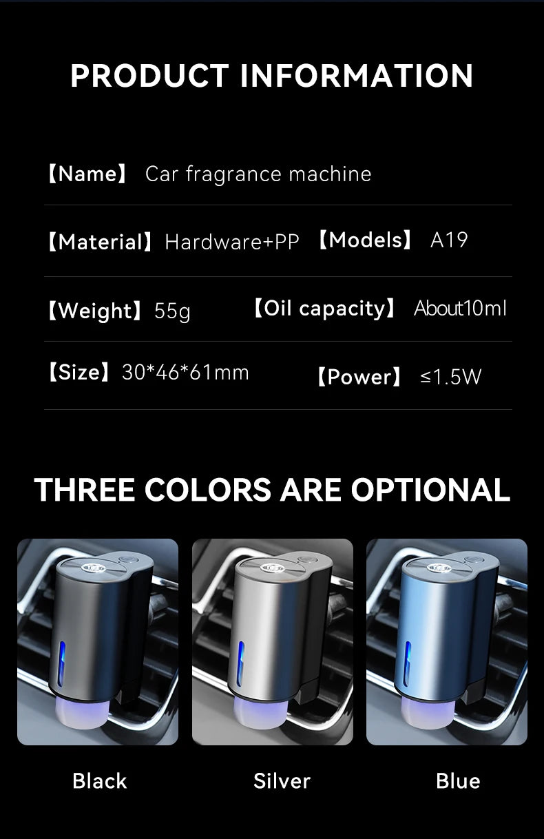 Electric Humidifier Car Air freshener, Three Adjustable Modes, Automatic Operation