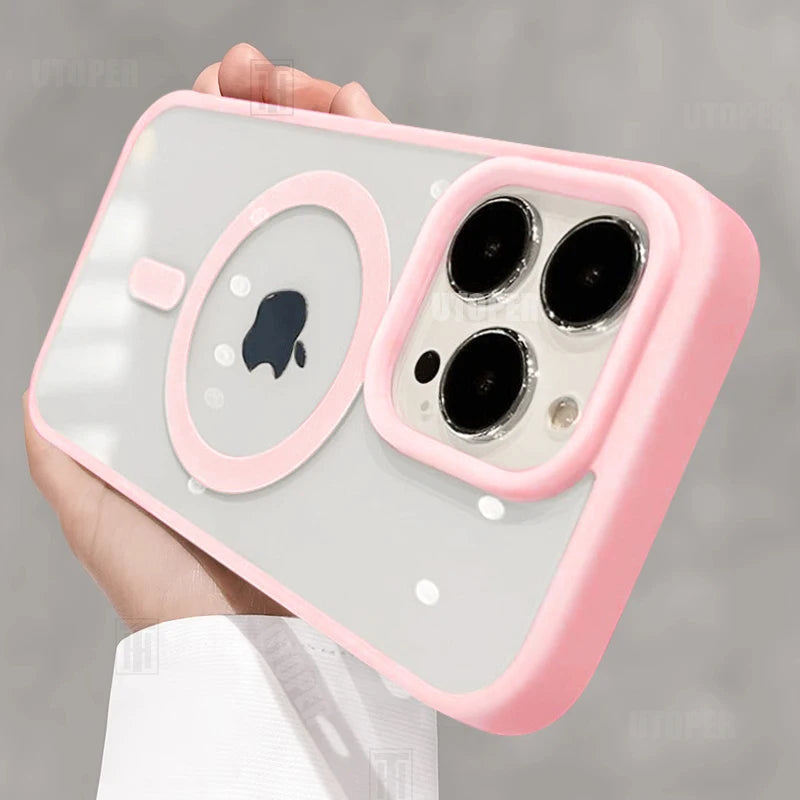 Fall Resistant Acrylic Business Black Magsafe Case for iPhone 16. 15, 14