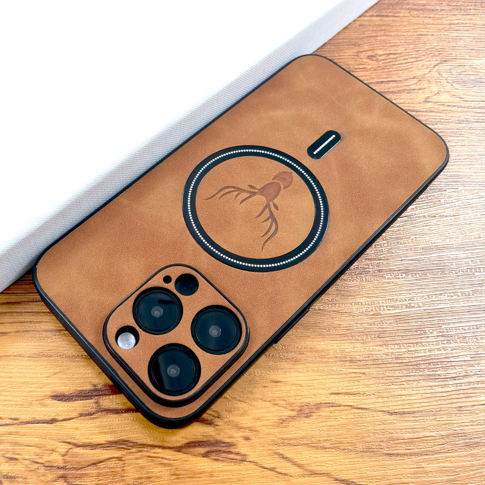 Leather Deer Case For iPhone 16, 15, 14, 13, 12, and 11