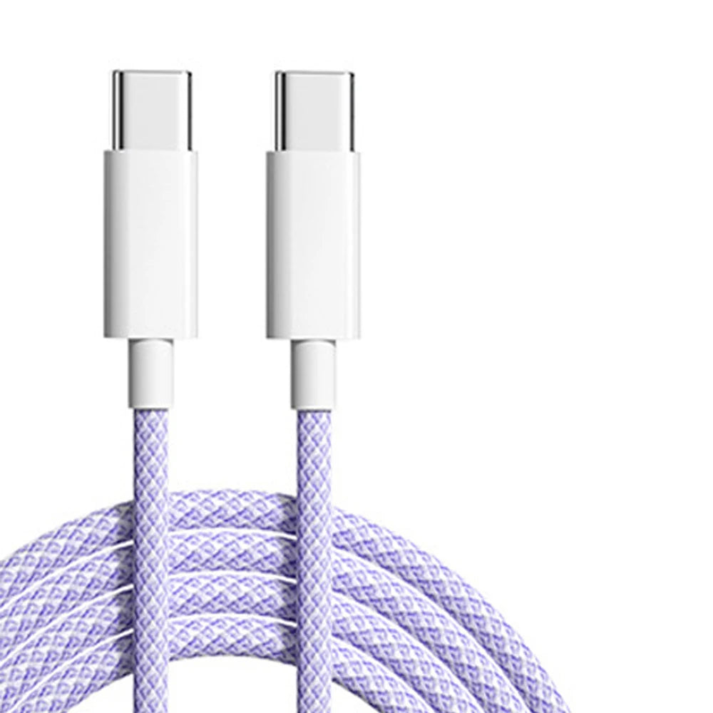 60W 6A USB Type C to Type C Cable For IPhone 15 16 Samsung Fast Charging USB C to C Cable Type C Charger