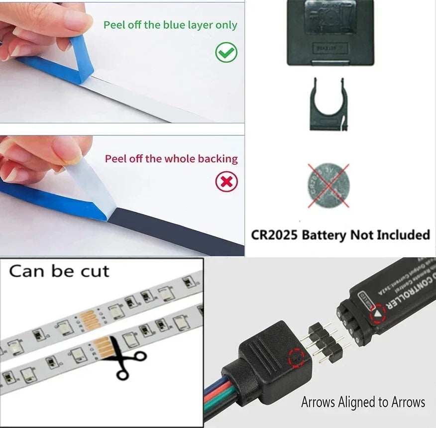 USB LED Strip Light RGB LED Bluetooth, WiFi, App, or Remote Control Light