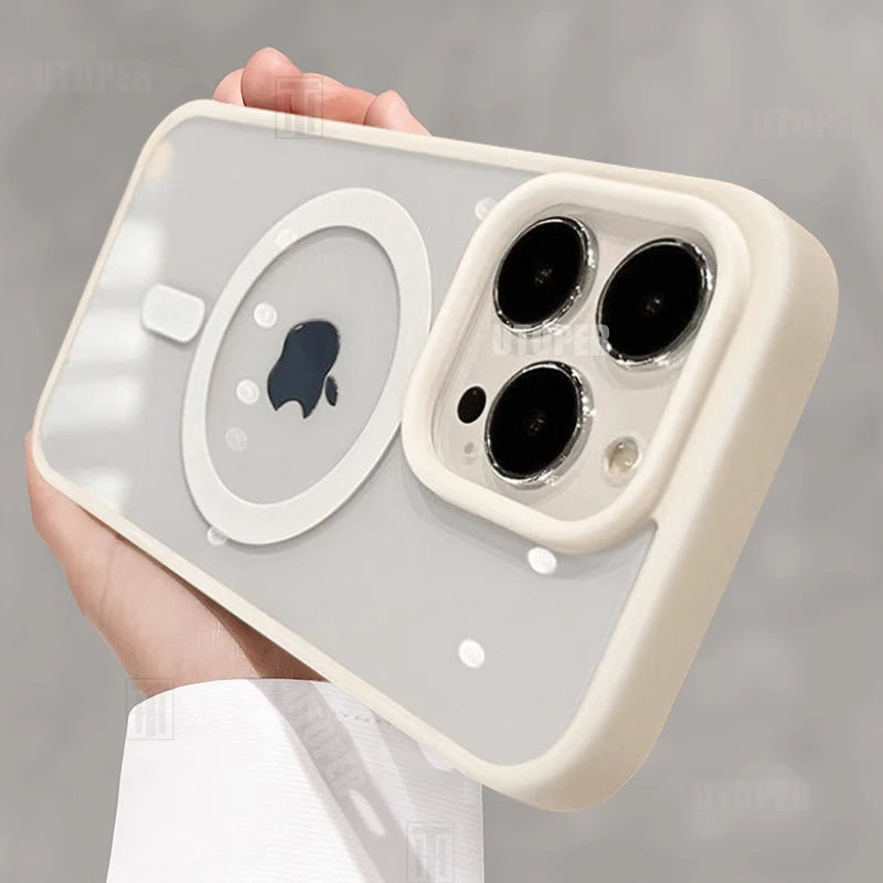 Fall Resistant Acrylic Business Black Magsafe Case for iPhone 16. 15, 14