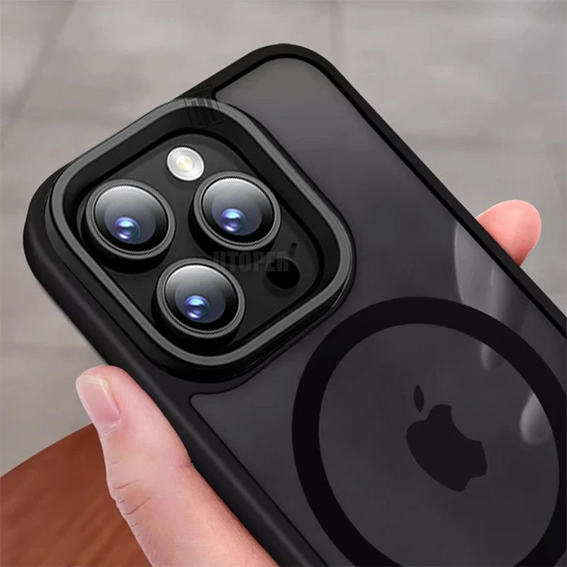 Fall Resistant Acrylic Business Black Magsafe Case for iPhone 16. 15, 14