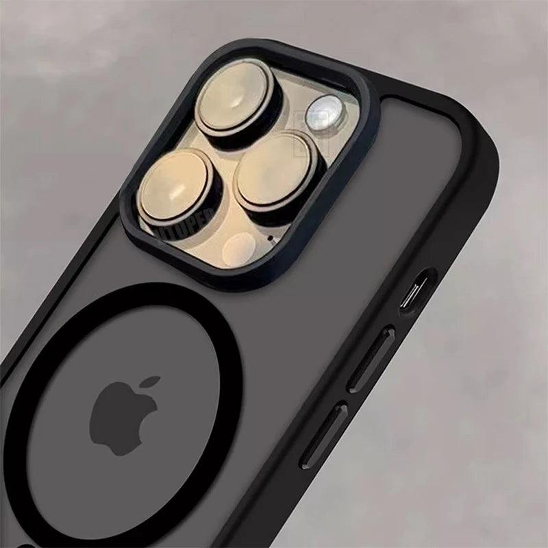 Fall Resistant Acrylic Business Black Magsafe Case for iPhone 16. 15, 14