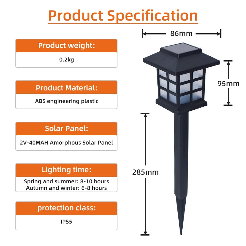 Outdoor LED Solar Lights Solar Powered Garden Lamp Waterproof For Yard Patio Lawn Pathway Walkway Decoration Lighting