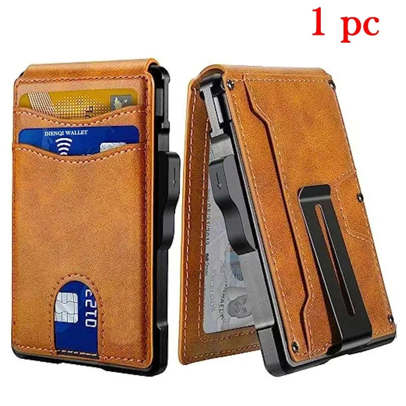 Engraving Carbon Fiber Credit Card Holder Mens Wallet Rfid Blocking Pop Up Cardholder Case Aluminium Metal Minimalist Wallet